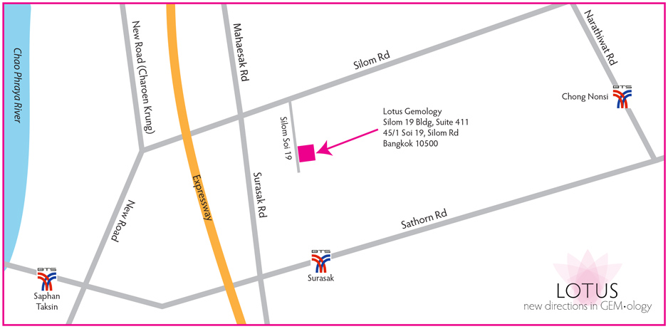 Map showing the Lotus Gemology Bangkok office