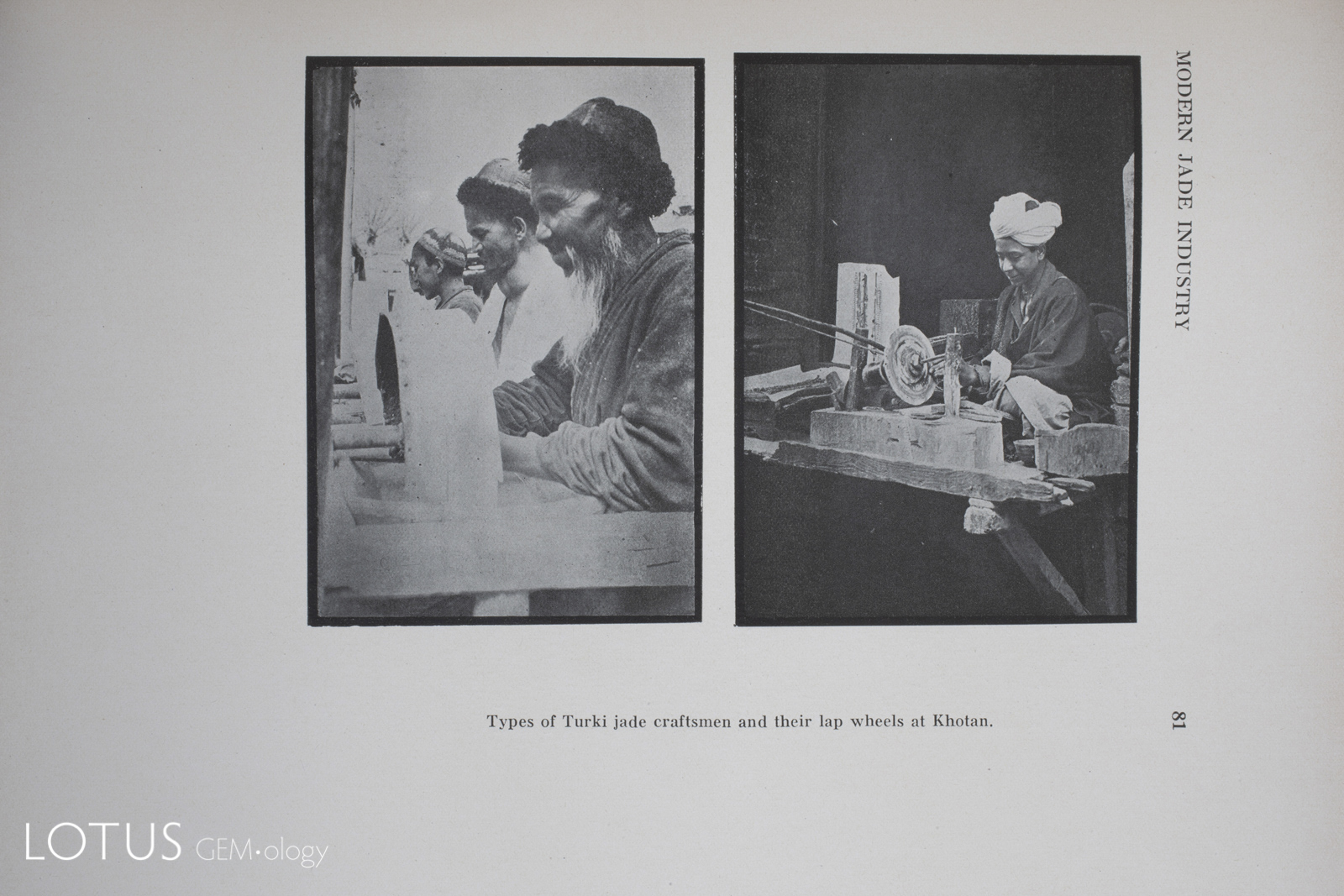 Illustrations of Uyghur jade craftsmen from John Goette's 1936 Jade Lore.
