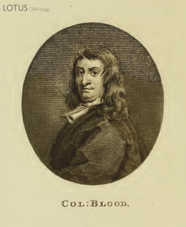The notorious Col. Thomas Blood, who tried to steal the Black Prince's Ruby. From Abbott (1910)