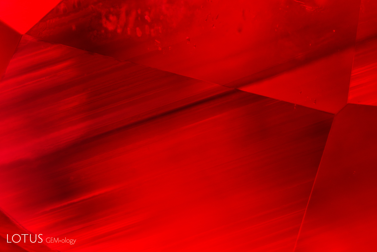 Sharp growth zoning in flux synthetic ruby.