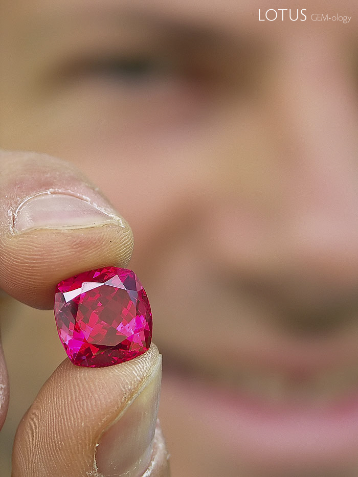Eric Saul with Mahenge spinel