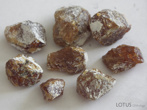 In addition to spinel, clinohumite is also recovered at Kuh-i-Lal. Cut stones can be lovely and are locally termed "sunflower stone." Such stones have also been mentioned in the ancient accounts of the mines. Colorless forsterite (not pictured) is also found. Photo: Vincent Pardieu