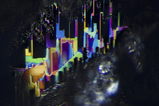 A lovely fingerprint explodes with iridescent color when illuminated obliquely with a fiber-optic light. The rectilinear healing pattern of this liquid inclusion reveals that it lies along a prism face (parallel to the c axis).