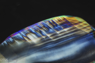 Plato-Sandmeier polysynthetic twin lines in a synthetic flame-fusion sapphire.