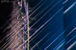 Stellate dislocations criss-cross the interior of this cobalt blue spinel.