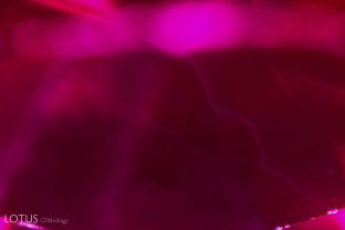 Smoke-like wisps in a Seiko synthetic ruby.